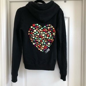 Black jeweled PINK zip up hoodie